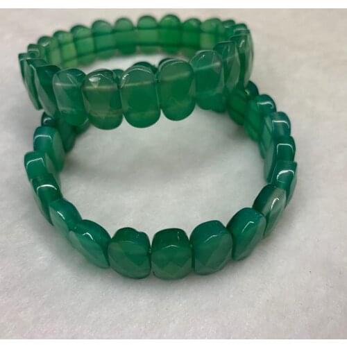 Green agate/Chalcedony stone beads bracelet natural gemstone jewelry bangle for woman for gift wholesale