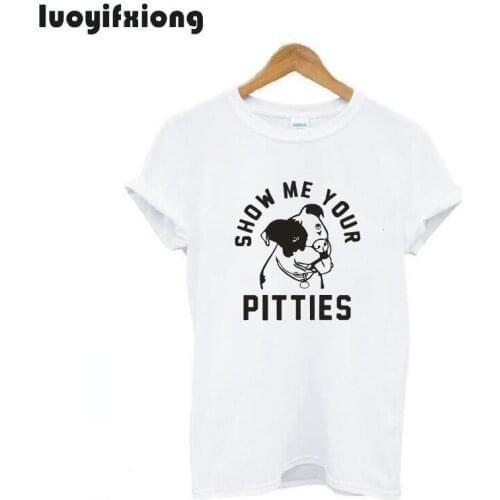 Luoyifxiong Harajuku Women Tshirt 2021 Summer Show Me Your Dogs Pitties Tee Shirt Femme Short Sleeve Casual T Shirt Women Tops