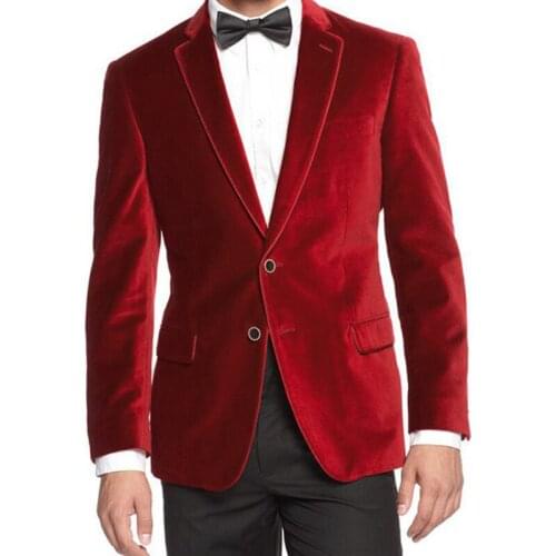 2021 Winter Tailor Made Fashion Luxury Burgundy Velvet Blazer Slim Fit Groomsmen Tuxedo For Wedding Dress Dinner Party Costume