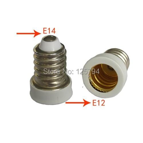 10pcs/lot free shipping E14 to E12 lamp base Adapter E12 to E14 Socket lamp holder converter