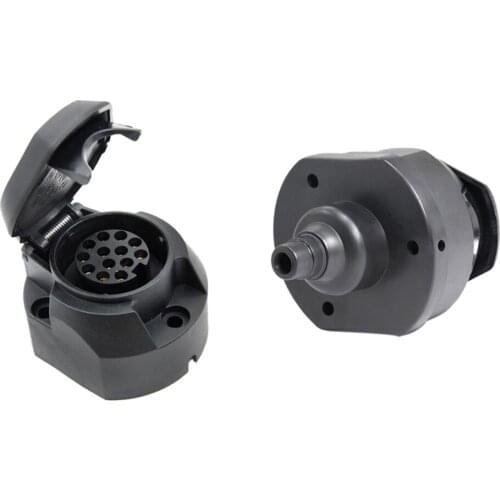 13 Pin Trailer Female Socket And Dust Cap Connector Tow Bar Towing Socket