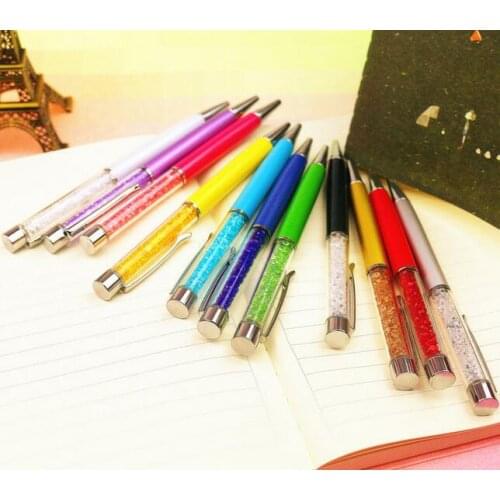 20PCS/LOT Party Gift Pen Filled With Gilsten Crystal Customized Couple Name Wedding Favor