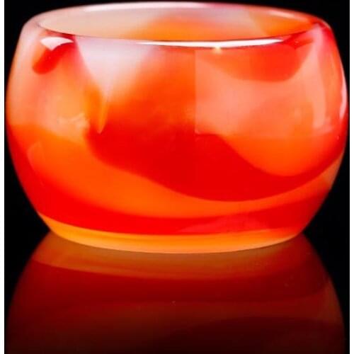 50ml Colored Glass Teacup Red Agate Pattern Jade Porcelain Craft Master Cup Chinese Kung Fu Tea Set Tea Bowl Art Cups Home Decor