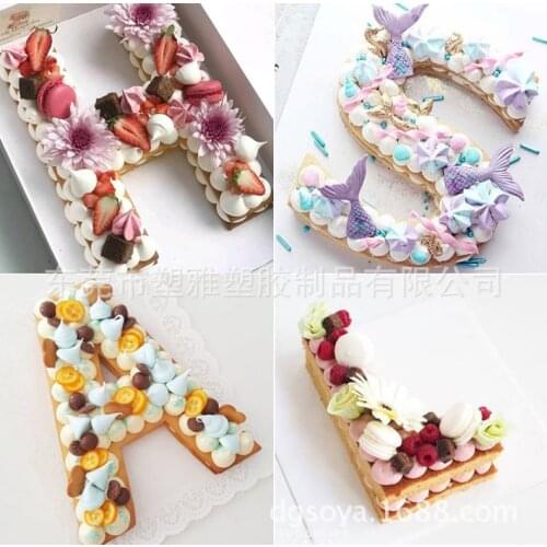 A-Z 26 Letters Cake Mold Cake Decorating Tools Birthday Cake Design Bakeware Pastry Tools 4/6/8/10/12inch PET free shipping