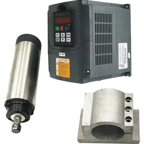 2.2KW Air Cooled Spindle Kit CNC 2.2KW Machine Tool Spindle Motor + 110v/220V/380v inverter + 80mm Clamp + 13pcs ER20 Collet
