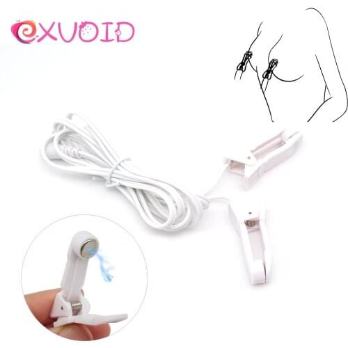 EXVOID Breast Flirting Toys Electric Shock Accessory Clitoris Clip Stimulator Nipple Clamps Labia Clips Sex Toys For Couples