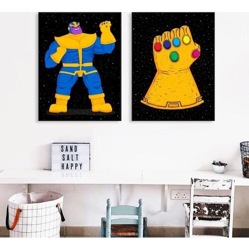 Cartoon Thanos Kids Nursery Canvas Art Painting Posters And Prints For Living Room Wall Picture Home Decor No Framed Quadro