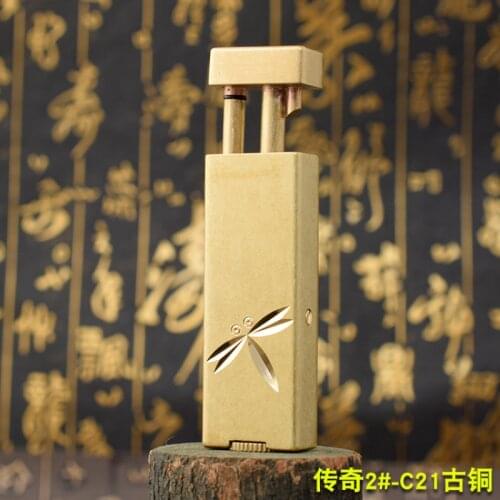 Creative Pull Fire Brass Kerosene Lighter Nostalgic Mechanical Windproof Complex Classical Tibetan Torch Gasoline Lighter