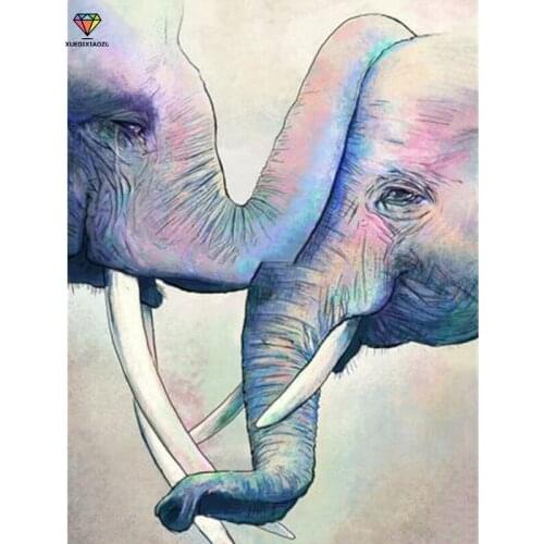 XUEQIXIAOZU Full Round Elephant Diamond Embroidery Diamond Drawing 5D DIY Diamond Setting Mosaic Painting Decoration Gifts New