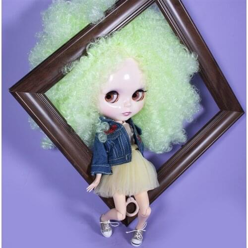 ICY DBS Blyth doll No.BL400 fluorescence green little curl Afro hair JOINT body White skin Neo 1/6 BJD ob24 anime girl