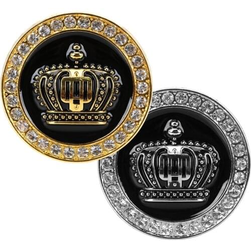 LEEPEE Metal Badge Auto Sticker Universal Exterior Accessories 3D Diamond Crown Golden/Silver Car Stickers and Decals