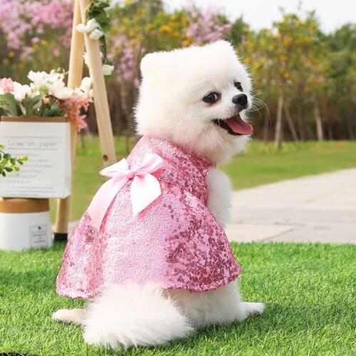 Summer Pet Clothes Dot Dog Dress For Dogs Skirt Summer Princess Dog Wedding Dresses York Clothes For Dogs Skirts Pet Cat Dress