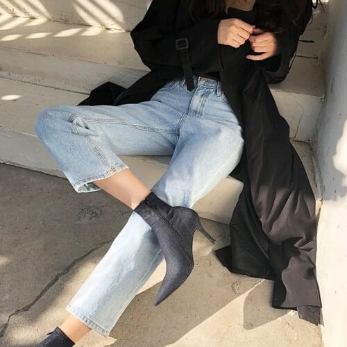 Fashion Simple with Super High Heel 6CM/8CM Suede Pointed Pedicure Was Thin Sexy Booties Size 33-42