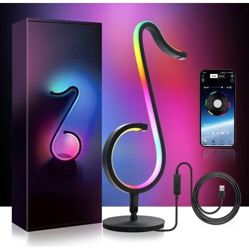 Musical Note Light RGB Symphony Atmosphere Table Lamp Simple Night Light Christmas Bedroom Bedside Lamp Night Light APP Control