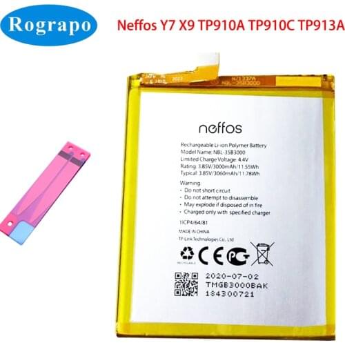 New 3000mAh NBL-35B3000 Original Mobile Phone Battery For TP-LINK Neffos Y7 X9 TP910A TP910C TP913A