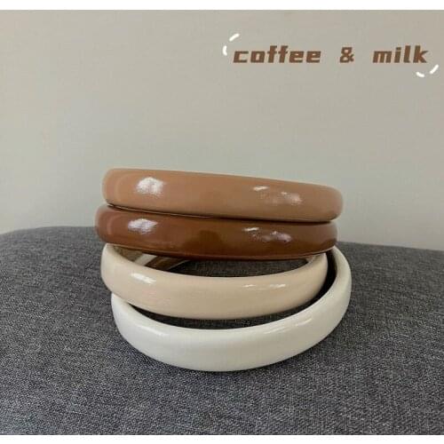 Summer retro bright leather leather headband Korean net red high skull top wild go out headband hair accessories female tide