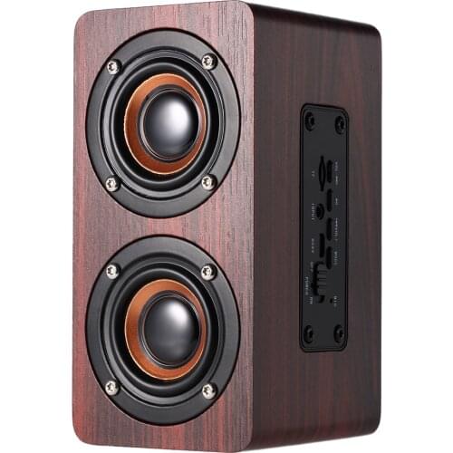 Portable Bluetooth Speaker Wireless Column Home Theatre Wooden Sound Stereo Music Subwoofer AUX 3.5mm Computer Speakers with mic