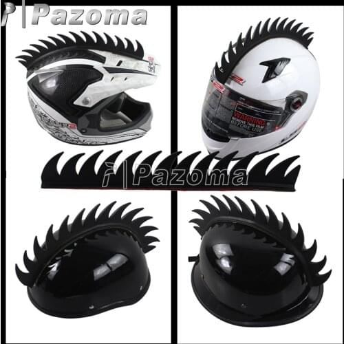 Black Motorcycle Helmet Sticker Warhawk Spikes Mohawks Dirt Bike 3M Rubber Stickers Decals