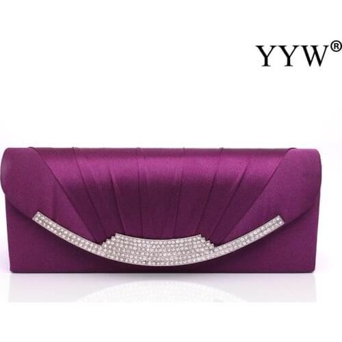 Luxury Satin Elegant Clutch Bag With rhinestone Shoulder Bags Wedding Solid Envelope Pouch Ladies Party Banquet Clutches Purse