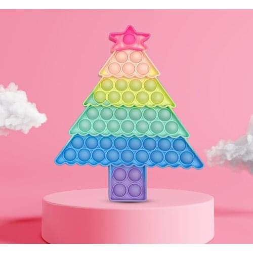 Christmas Gift Christmas Tree Push Bubble Toy Autism Puzzle Relaxing Reliver Decompression Adult Children Squeeze Game Toy