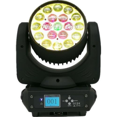 With 4 flycase) 16pcs 19x15w led moving head wash zoom rgbw 4in1 ring control lyre washer zoom led rgbw