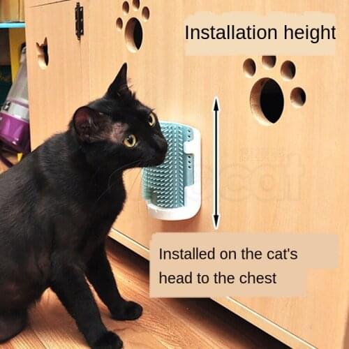 Cat tickle brush three in one wall corner brush fixed tickle toy tickler pet supplies