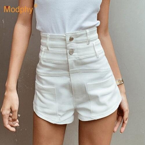 Sexy Denim Women Shorts High Waist Vintage Asymmetrical Short Leisure Vacation Female Fashion Clothing 2020 Tide