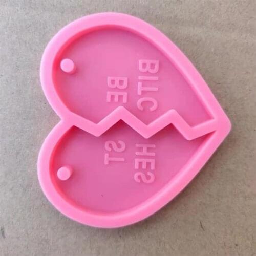 Key Chain Epoxy Resin Mold Handmade Love Heart Shape Keychain Silicone Mould