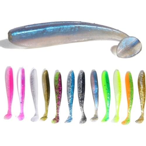 T-shaped Tail Colorful Two-color 1.8g/6.5cm Lure Soft Bait Bionic Fake Bait, A Bag of 10
