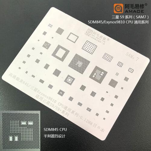 For Samsung S9 S9+ BGA Stencil SDM845 Exynos 9810 CPU Reballing Planting Tin Net Repair Tools BGA Stencill