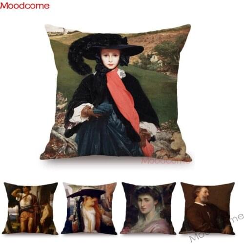 UK Neoclassicism Academic Style Aestheticism Frederic Leighton Oil Painting Girl Lady Sofa Pillow Case Decorative Cushion Cover