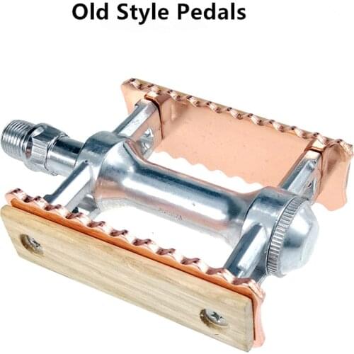 Retro Fixed Gear Bicycle Bearing Pedal Folding Road Bike Wood Rose Gold Classical Cycling Accessories