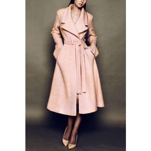 Special for Live Broadcast Lotus Root Powder Lady Gentle Tweed Coat Elegant Temperament Waist Coat 2021 Winter New