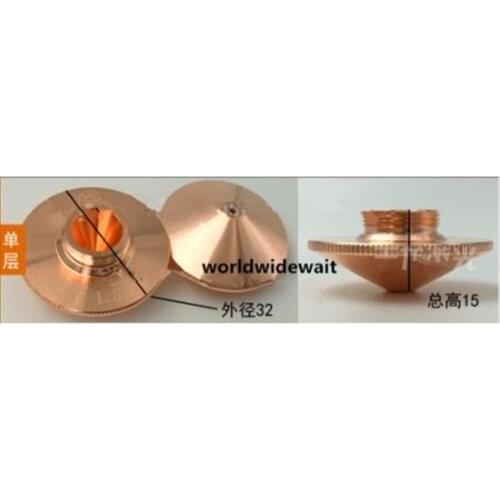 1 Pc Single Layer M14 x 32mm OD x 15mm Height Laser Cutting Nozzle Calibre 1.0-3.5mm