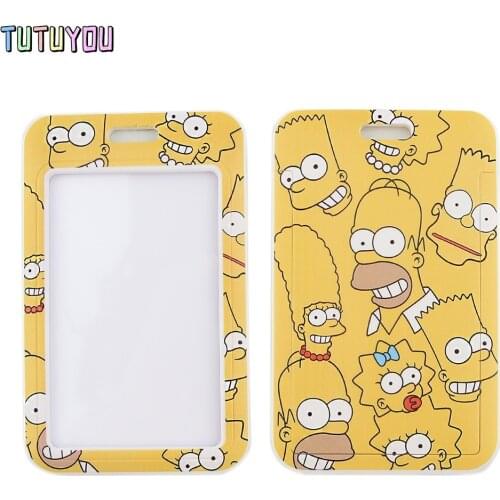 1pc PC2570 Yellow Cartoon Lanyard Card ID Holder Car KeyChain ID Card Pass Gym Mobile Phone Badge Kids Key Ring Holder Jewelry