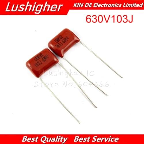 10PCS 0.01UF 630V103J Pitch 10MM 10NF 103 CBB Polypropylene Film Capacitor