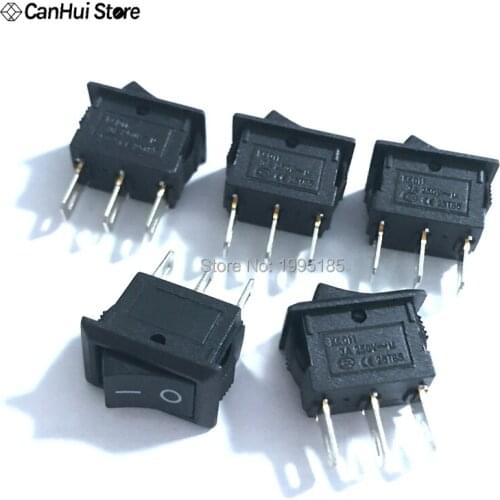 10p/lot 10x15 Trumpet Delicate Rocker Switch KCD11 10 * 15 mm AC 250V 3A 3 Pin Black ON/OFF I/O SPST Snap in Mini Boat 10*15 mm