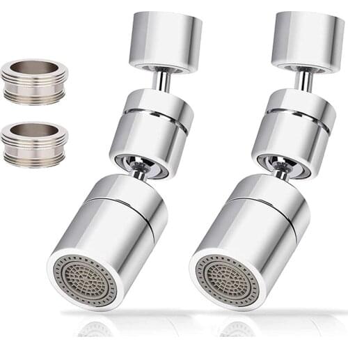 2Pcs Multifunctional Faucet Universal Splash Filter Faucet,Upgrade 1080° Big Angle Spray Aerator,Oxygen-Enriched Foam