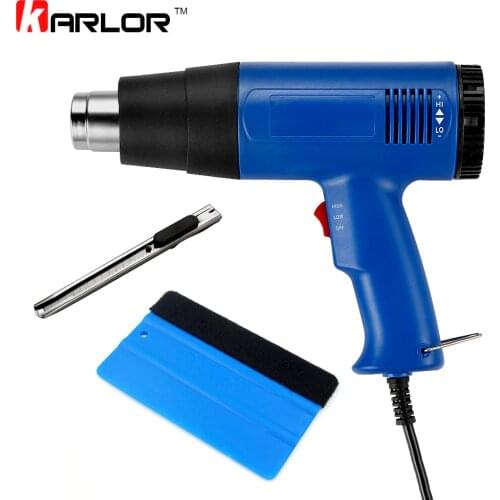 3pcs/set Car Vinyl Film Wrapping Tools EU Plug Heat Gun+Car Scraper Squeegee+Vinyl Cutter Knife Automobiles Car Accessories