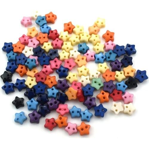 300PCS 6mm Mini Tiny 2 Hole Star Mini Resin Buttons Sewing Tools Decorative Button Scrapbooking Garment DIY Apparel Accessories