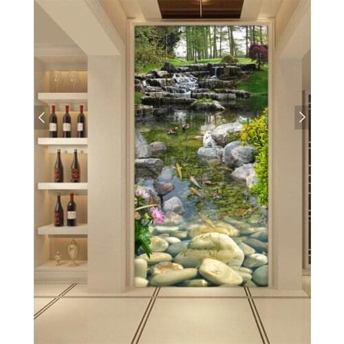 Beibehang Home decoration 3d stereoscopic art murals creek park landscape garden cover modern minimalist living room wallpaper