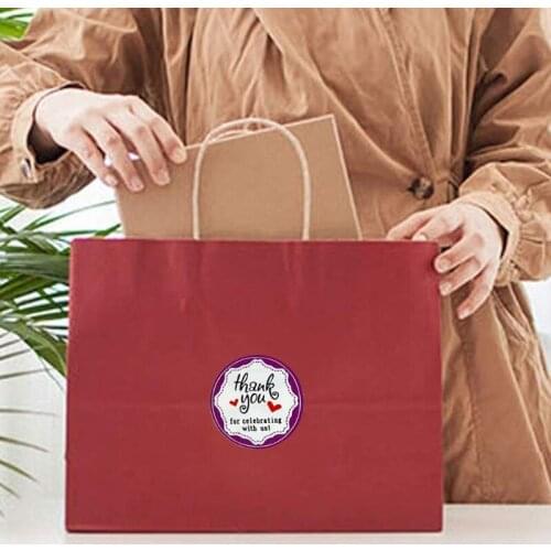 500pcs Thank You for Supporting My Small Business Stickers Floral Seal Label for Wedding Gift Baking Package Envelope