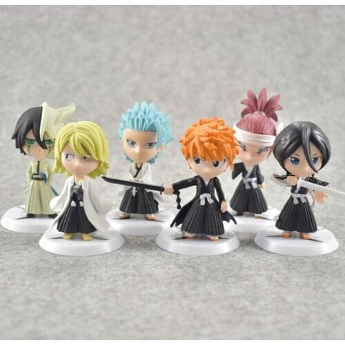 6pcs/set Anime Bleach Ichigo Ulquiorra cifer Renji Ichimaru Gin Toushirou PVC Figures Toys