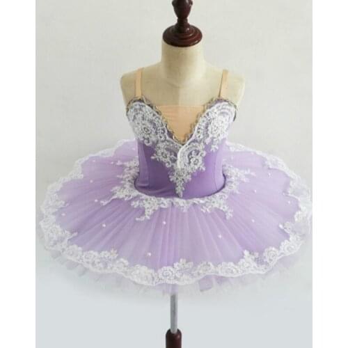 Children Professional Ballet Tutu Lace Purple Girls Ballet Dress Swan Lake Tutu Girls Kids Women Ballet Performance Clothing