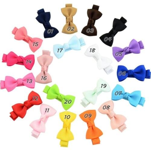 MengNa 2" Boutique Girls Grosgrain Ribbon knotted Hair Bow With Clips Kids Girls Head Wear 100cs/lot