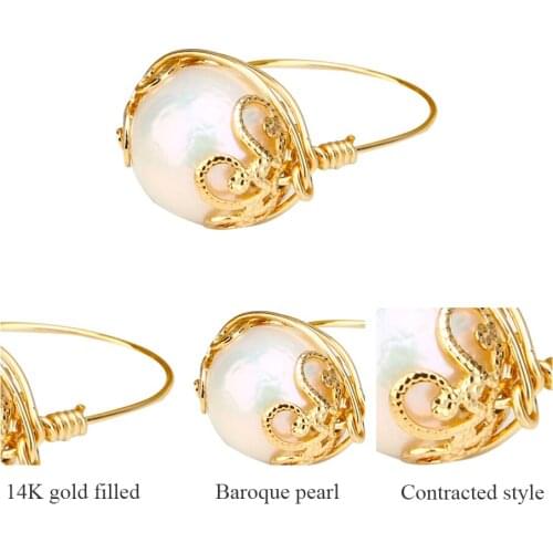 Beadsnice 14K Pearl Ring Princess Ring Resizable Personalised Jewelry For Women European And American Style ID 41053