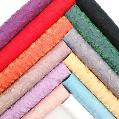 Glitterwishcome Crushed Iridescent Fabric Synthetic Leather Faux Fabric Sheets for Accessories Bows DIY 21X29CM GM1078A