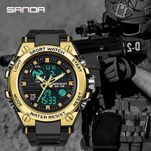 Trend multi-function military watch special forces watch mens double display waterproof luminous sports electronic Wrist watch