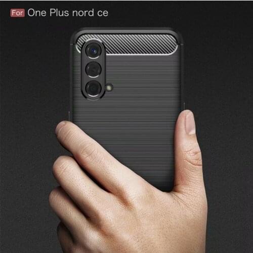 For Oneplus Nord ce 5G Carbon Fibre Case Slim Rugged Armor Shockproof Soft Rubber Silicone Phone Cases For 1+Nord ce 5G Cover