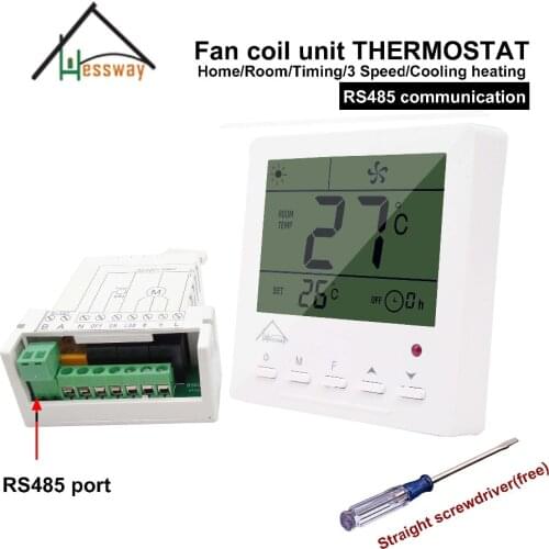 HESSWAY cooling heating room rs485 thermostat temperature switch for Remote communication